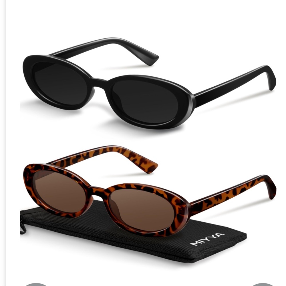 Women's Polarized Oval Sunglasses - Black and Tortoise